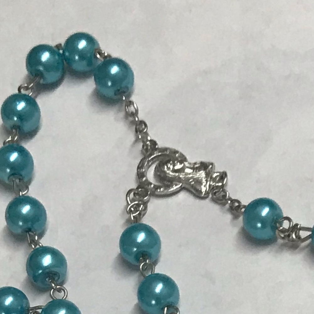 Rosary crucifix cross ☦️ necklace new - Picture 2 of 3